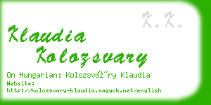 klaudia kolozsvary business card